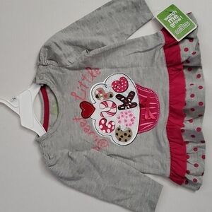 Sesame Street Baby Girl Cupcake Blouse 12M NEW